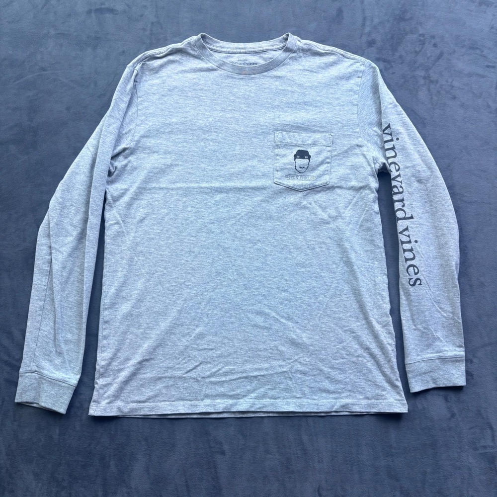 Vineyard Vines x Spittin Chiclets Barstool Hockey Whale Long Sleeve Shirt M